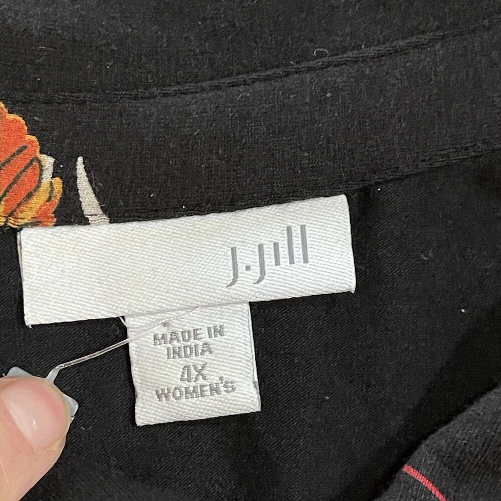 J. Jill Women Jersey Sleeveless Shirt Dress Plus Size 4X Black Floral NEW NO TAG - Picture 8 of 14